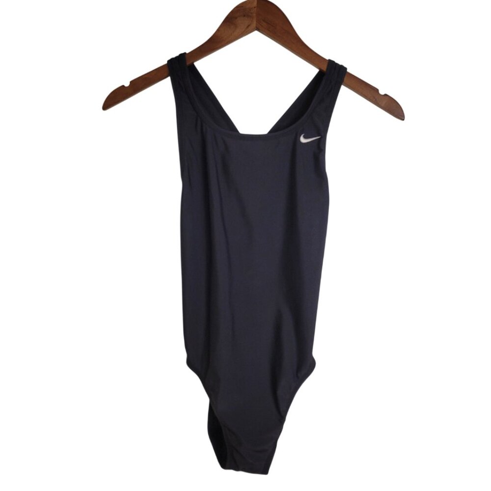 Y2K Black NIKE Women's One Piece Swimsuit XS/SMALL